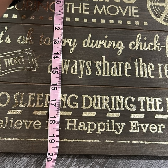 NWT Hobby Lobby Movie Night Rules Wooden Sign - Picture 3 of 6
